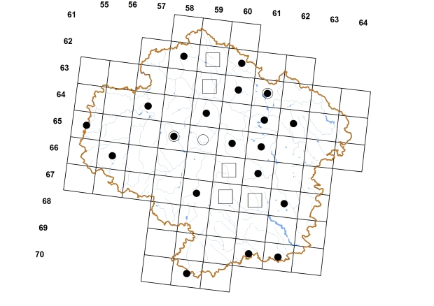 Mapa výskytu - člunice jezerní - Acroloxus lacustris