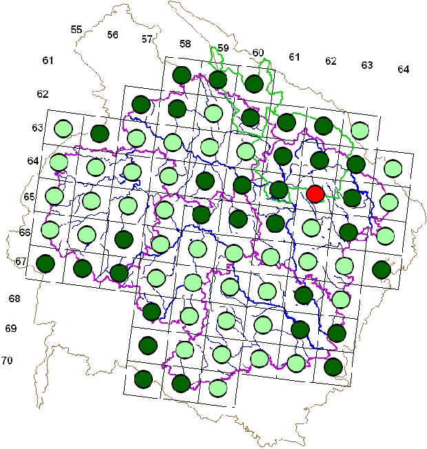 Mapa výskytu - linduška lesní - Anthus trivialis