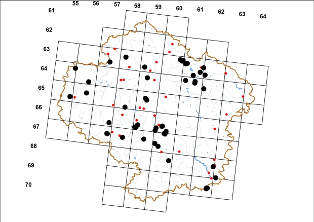 Mapa výskytu - plamatka lesní - Arianta arbustorum