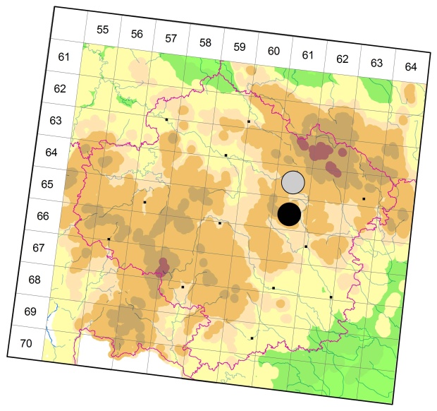 Mapa výskytu - střevlíček - Blemus discus