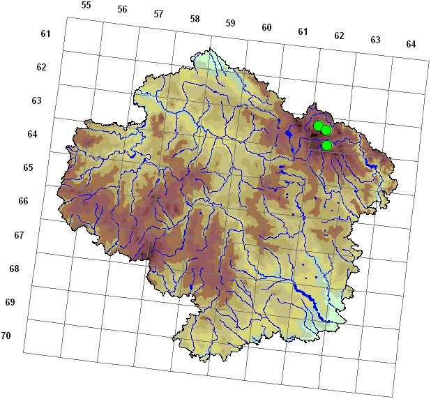 Mapa výskytu - kryjnice - Calypogeia sp.