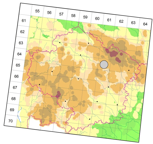 Mapa výskytu - střevlíček - Chlaenius nitidulus