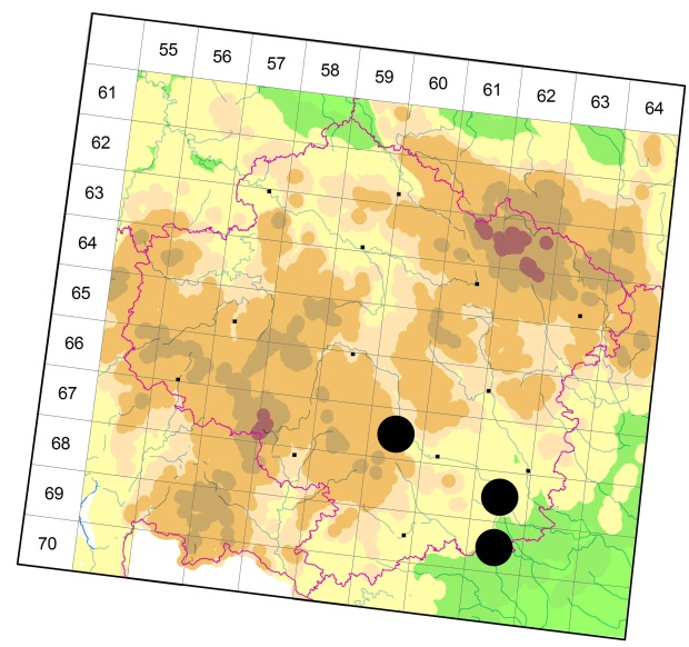 Mapa výskytu - střevlíček - Chlaenius spoliatus