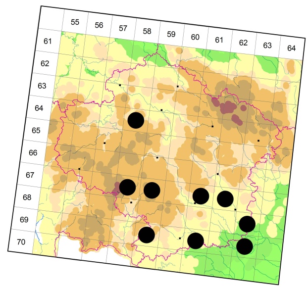 Mapa výskytu - střevlíček - Chlaenius tristis