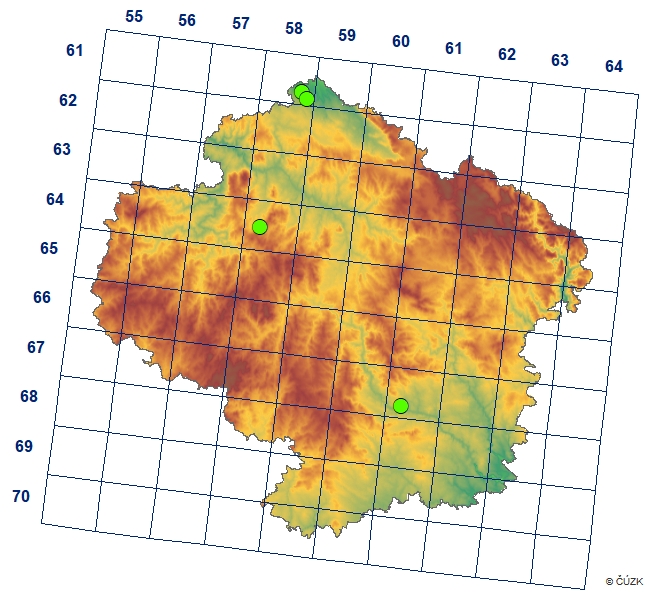 Mapa výskytu - dlouženka útlá - Choneiulus palmatus
