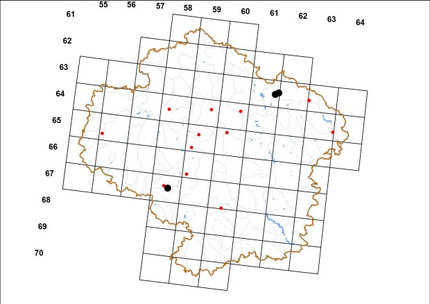 Mapa výskytu - závornatka drsná - Clausilia dubia
