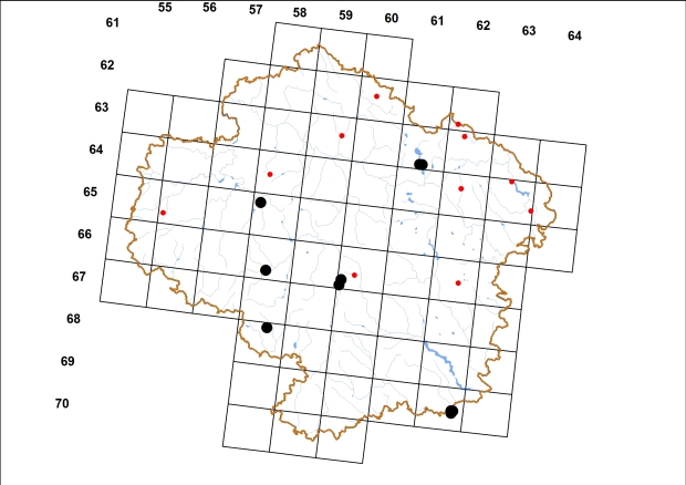 Mapa výskytu - slimáček síťkovaný - Deroceras reticulatum