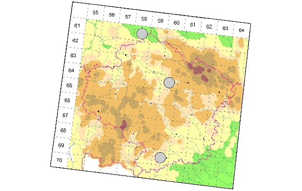 Mapa výskytu - rákosníček - Donacia brevicornis