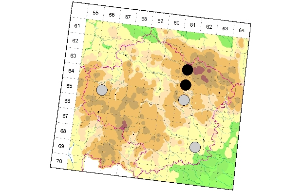 Mapa výskytu - rákosníček - Donacia dentata
