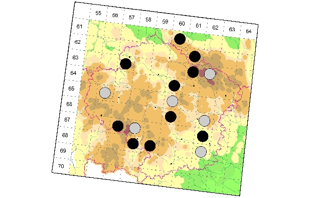 Mapa výskytu - rákosníček - Donacia thalassina