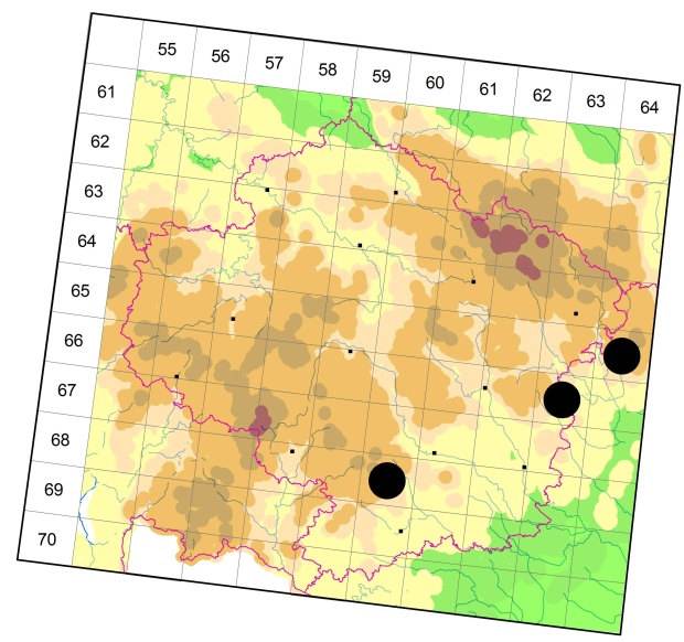 Mapa výskytu - střevlíček - Harpalus froelichi