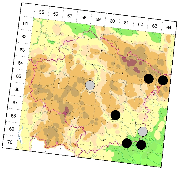 Mapa výskytu - plachetnatka keyserlingova - Ipa keyserlingi