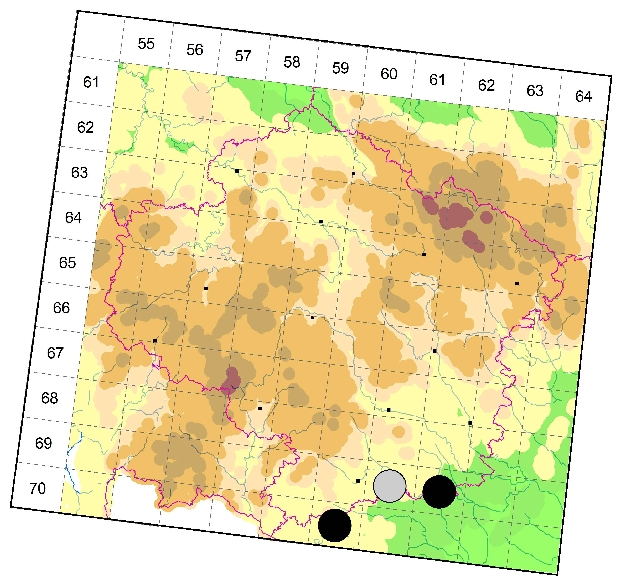 Mapa výskytu - tesařík - Isotomus speciosus
