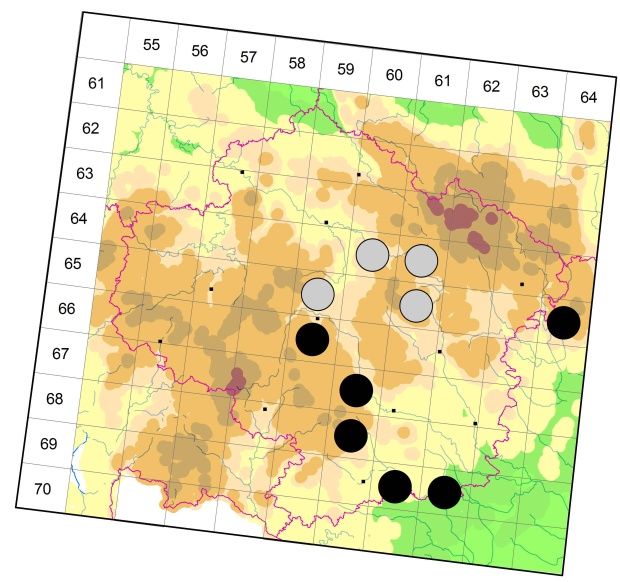 Mapa výskytu - střevlíček - Lebia chlorocephala