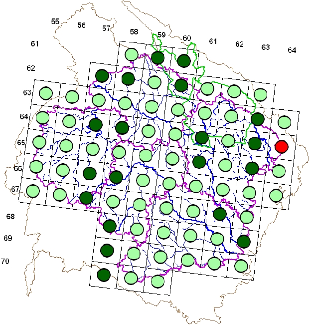 Mapa výskytu - cvrčilka zelená - Locustella naevia