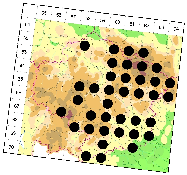 Mapa výskytu - tesařík polokrový - Molorchus minor