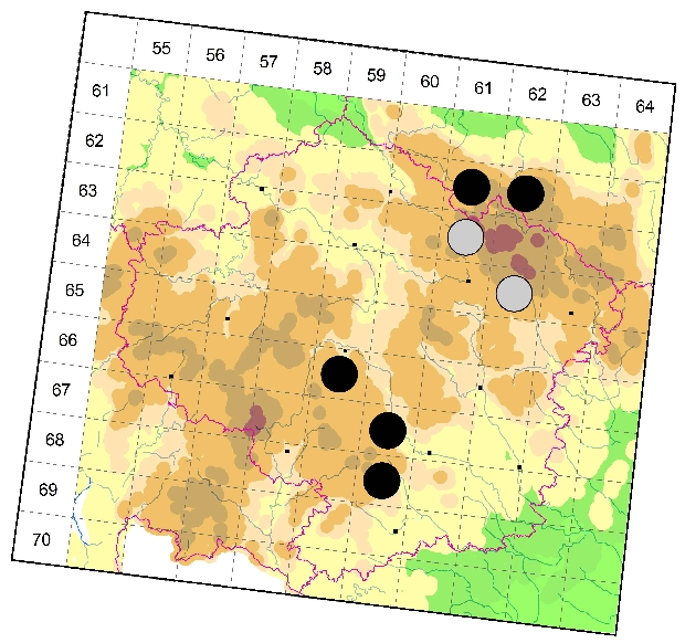 Mapa výskytu - tesařík - Oxymirus cursor