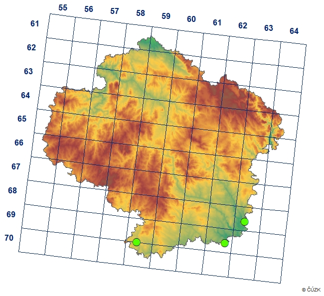 Mapa výskytu - křídlanka - Pergalumna sp.