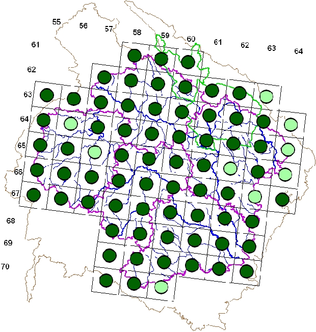 Mapa výskytu - straka obecná - Pica pica
