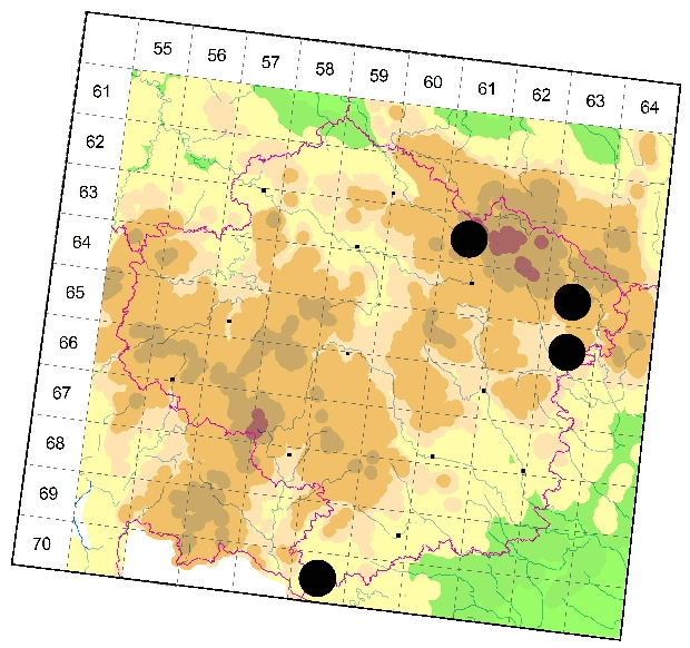 Mapa výskytu - tesařík - Pidonia lurida