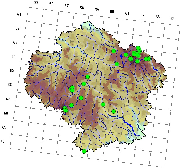 Mapa výskytu - travník Schreberův - Pleurozium schreberi