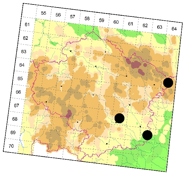 Mapa výskytu - kozlíček - Pogonocherus decoratus