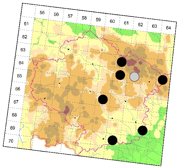 Mapa výskytu - kozlíček - Pogonocherus fasciculatus