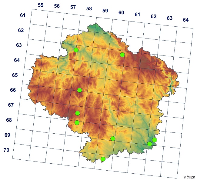 Mapa výskytu - poskok - Pseudisotoma sensibilis