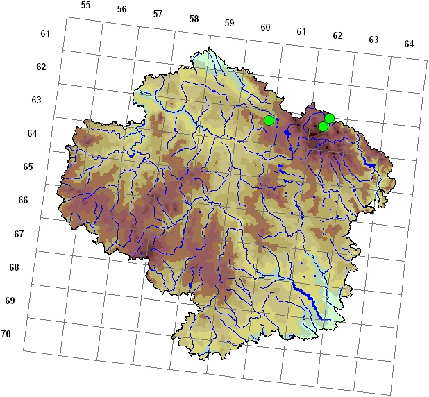 Mapa výskytu - kýlnatka stinná - Scapania umbrosa