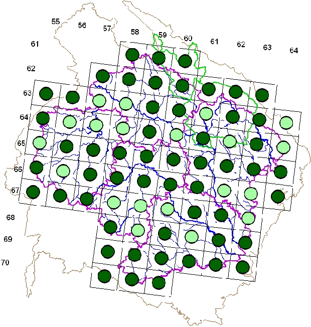 Mapa výskytu - pěnice hnědokřídlá - Sylvia communis
