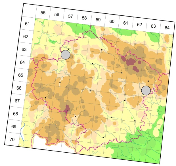 Mapa výskytu - střevlíček - Tachyura parvula