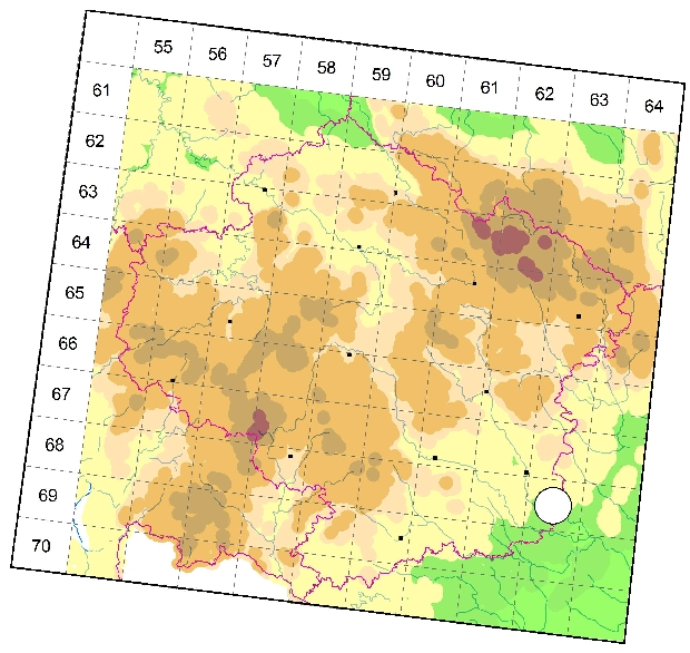 Mapa výskytu - snovačka Bösenbergova - Theridion boesenbergi