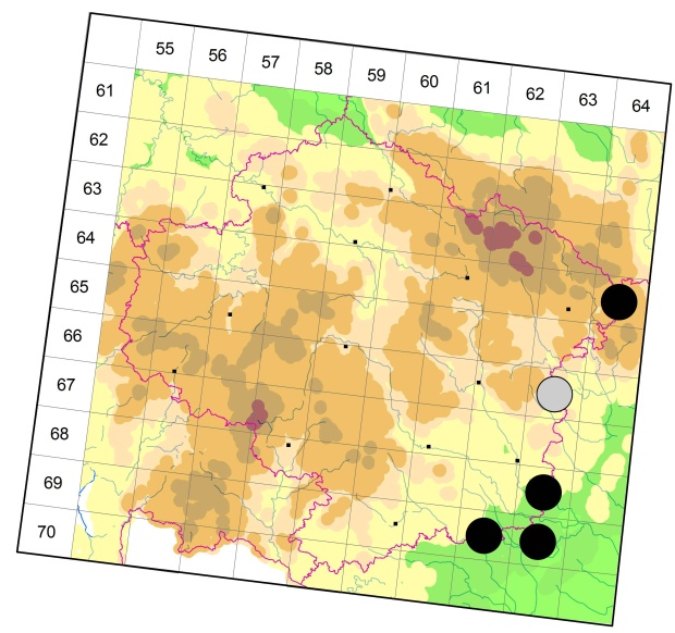 Mapa výskytu - hrbáč osenní - Zabrus tenebrioides